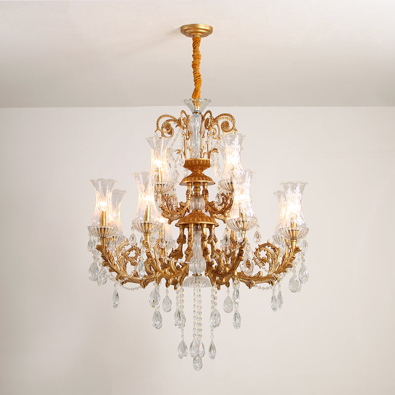 Franch Brass Crystal Chandelier - Jewellery Top Lighting