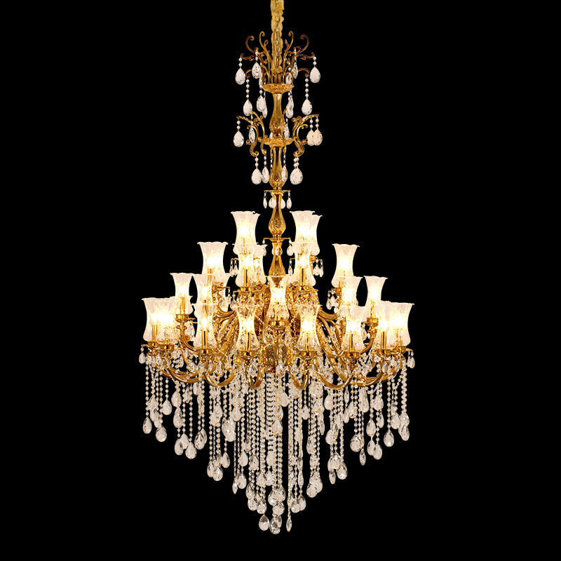 French Baccarat Glass Chandelier 2.36'/2.62' - Jewellery Top Lighting