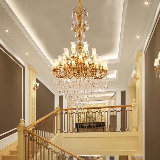 French Baccarat Glass Chandelier 2.36'/2.62' - Jewellery Top Lighting