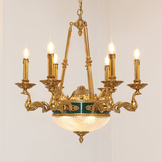 French Brass Chandelier - Jewellery Top Lighting