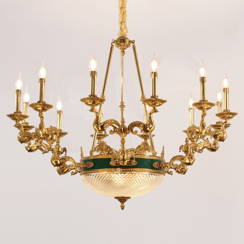 French Brass Chandelier - Jewellery Top Lighting