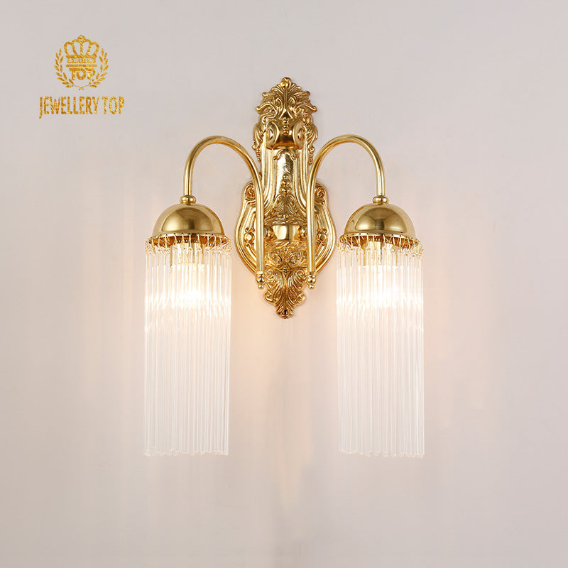 French Brass Wall Lamp - Jewellery Top Lighting