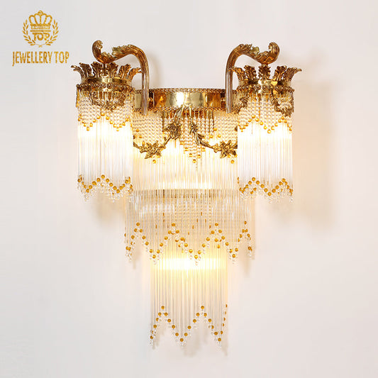French Brass Wall Lamp - Jewellery Top Lighting