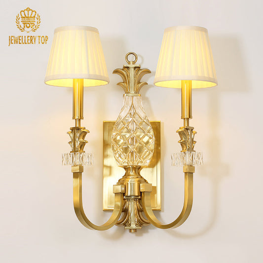 French Brass Wall Lamp - Jewellery Top Lighting