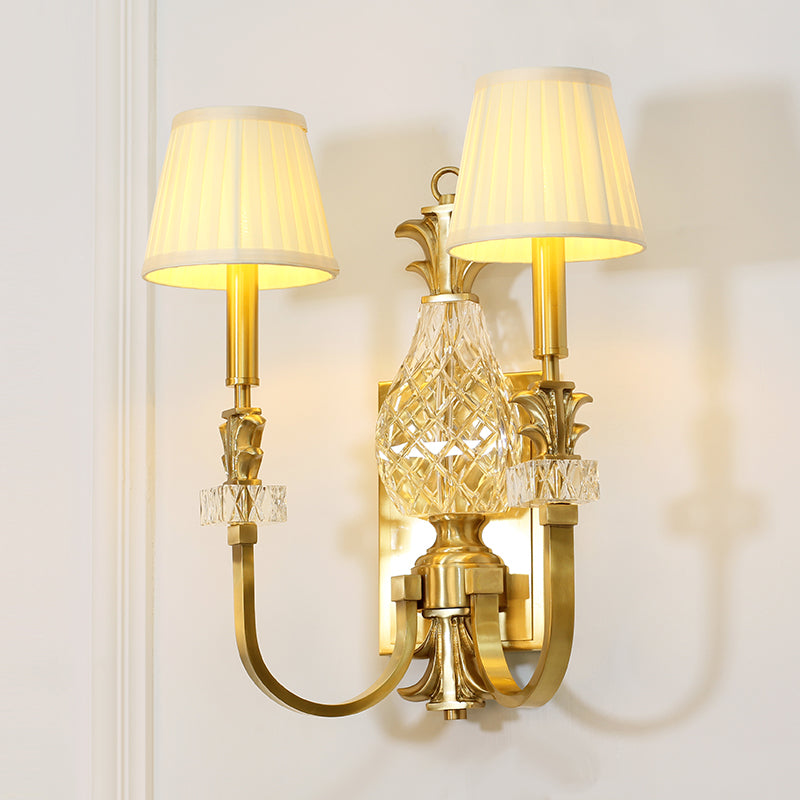 French Brass Wall Lamp - Jewellery Top Lighting