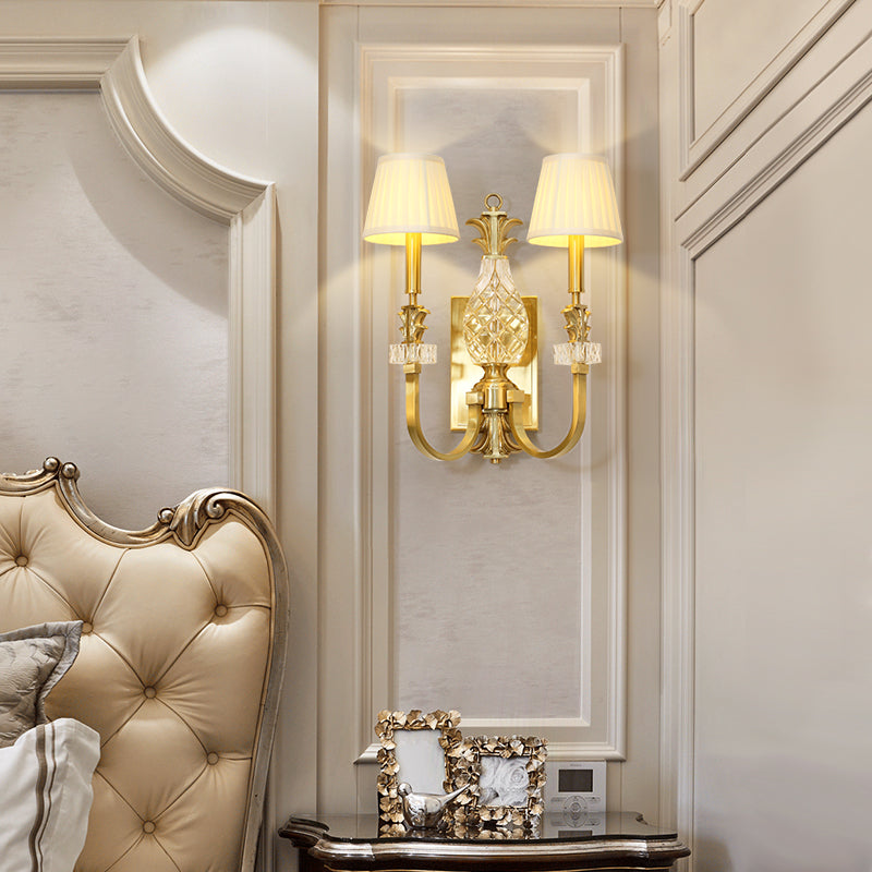 French Brass Wall Lamp - Jewellery Top Lighting