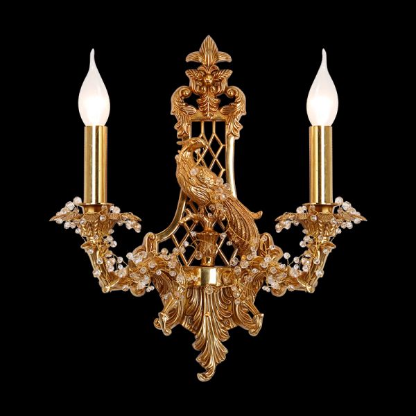 French Brass Wall Lamp - Jewellery Top Lighting