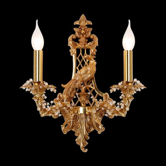 French Brass Wall Lamp - Jewellery Top Lighting