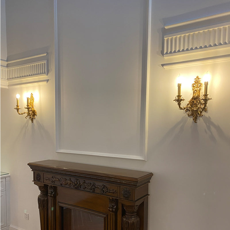 French Brass Wall Lamp - Jewellery Top Lighting