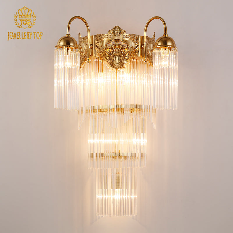 French Brass Wall Lamp - Jewellery Top Lighting