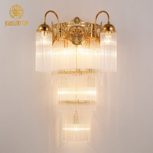 French Brass Wall Lamp - Jewellery Top Lighting