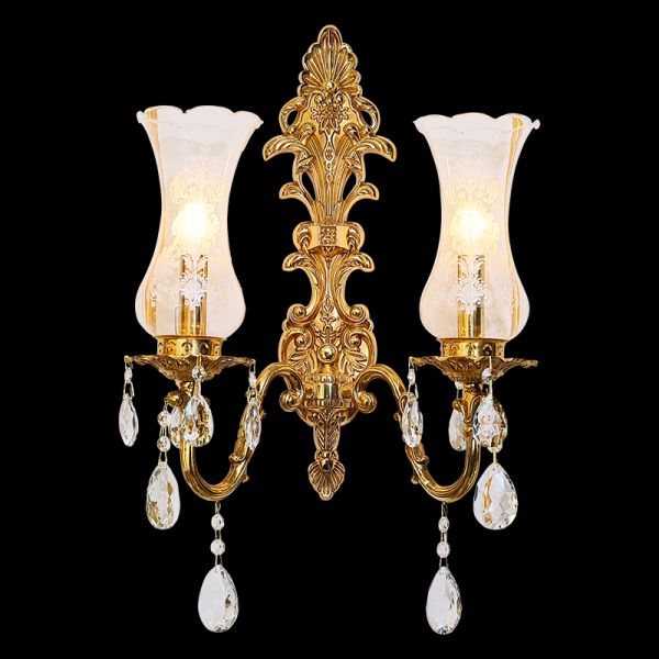 French Brass Wall Lamp - Jewellery Top Lighting