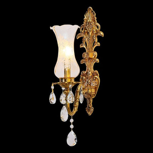 French Brass Wall Lamp - Jewellery Top Lighting