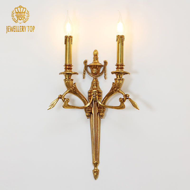 French Brass Wall Lamp - Jewellery Top Lighting