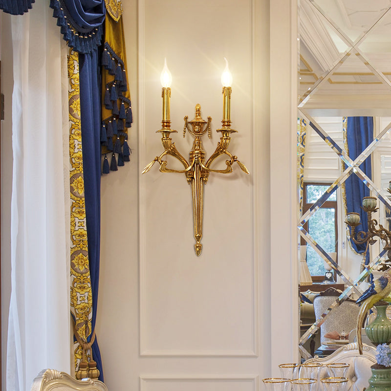 French Brass Wall Lamp - Jewellery Top Lighting