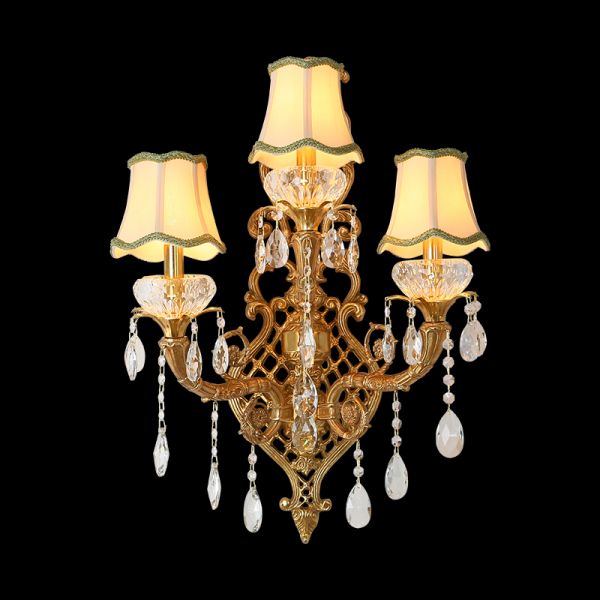 French Brass Wall Lamp - Jewellery Top Lighting