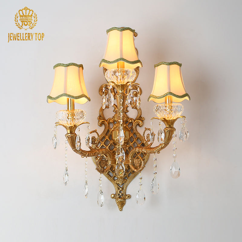 French Brass Wall Lamp - Jewellery Top Lighting