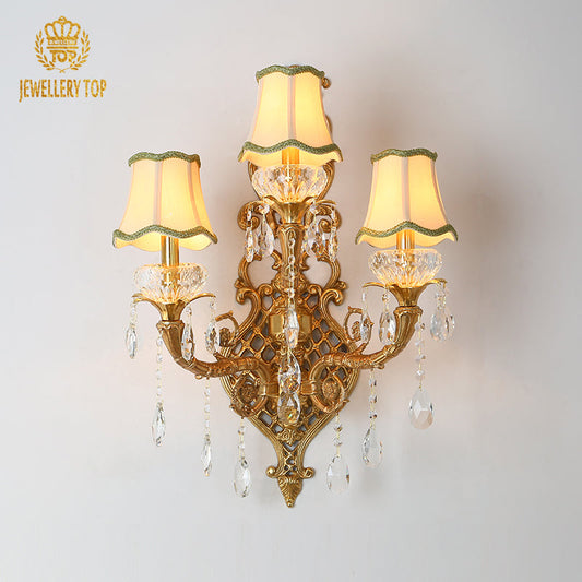 French Brass Wall Lamp - Jewellery Top Lighting