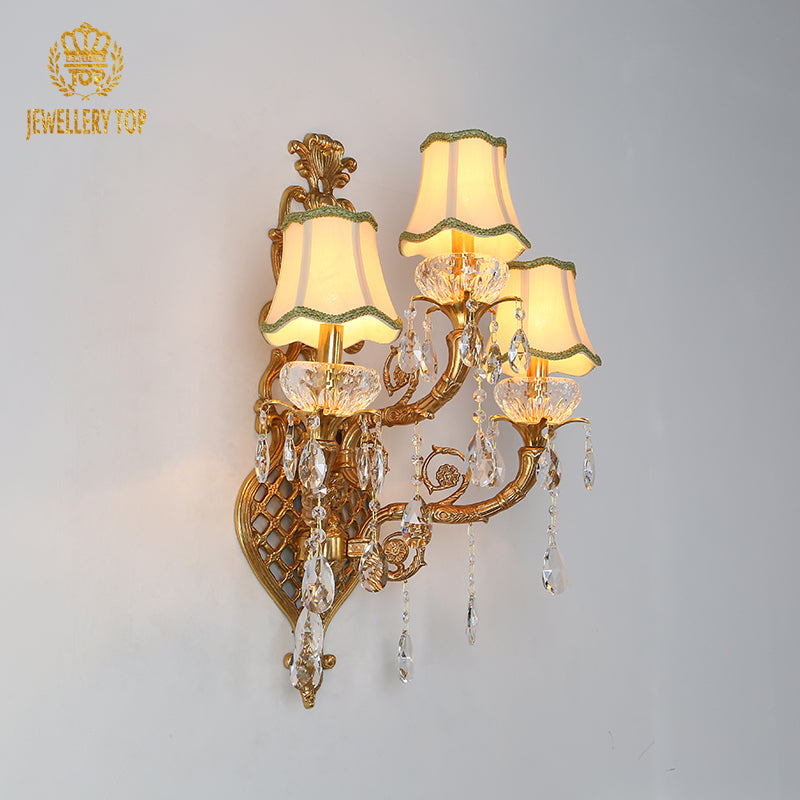 French Brass Wall Lamp - Jewellery Top Lighting