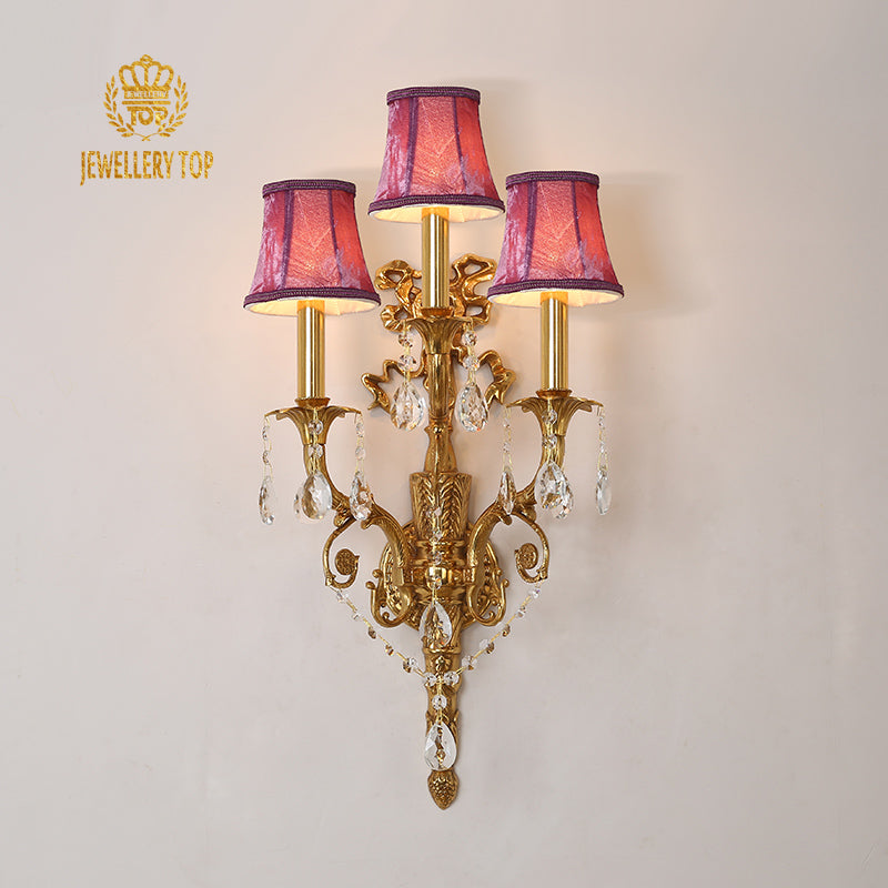 French Brass Wall Lamp - Jewellery Top Lighting