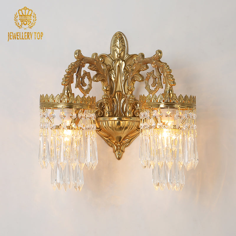 French Brass Wall Lamp - Jewellery Top Lighting