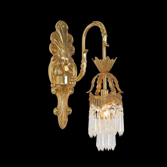 French Brass Wall Lamp - Jewellery Top Lighting