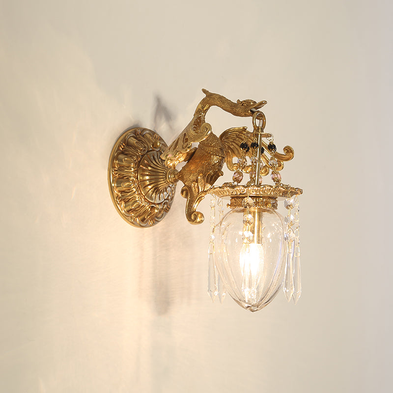 French Brass Wall Lamp - Jewellery Top Lighting