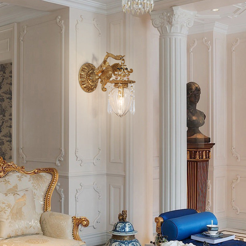 French Brass Wall Lamp - Jewellery Top Lighting