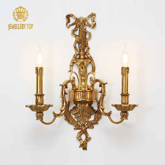 French Brass Wall Lamp - Jewellery Top Lighting