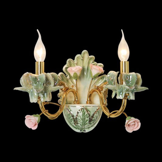 French Brass Wall Lamp - Jewellery Top Lighting