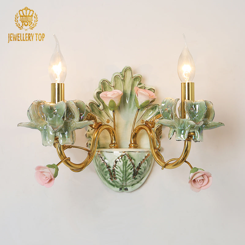 French Brass Wall Lamp - Jewellery Top Lighting