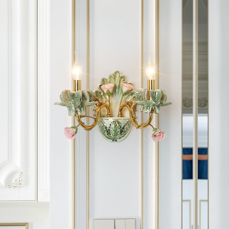 French Brass Wall Lamp - Jewellery Top Lighting