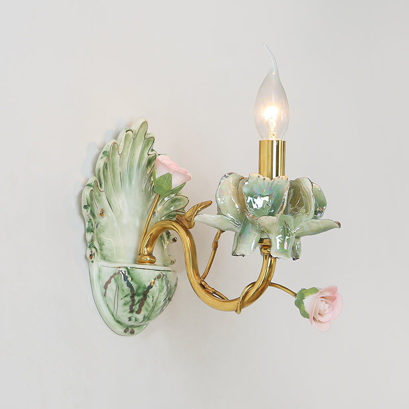French Brass Wall Lamp - Jewellery Top Lighting