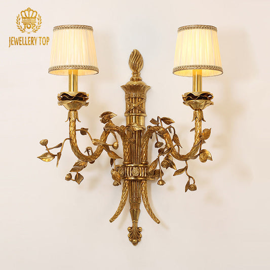French Brass Wall Lamp - Jewellery Top Lighting