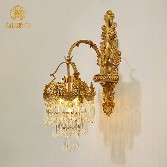 French Brass Wall Lamp - Jewellery Top Lighting