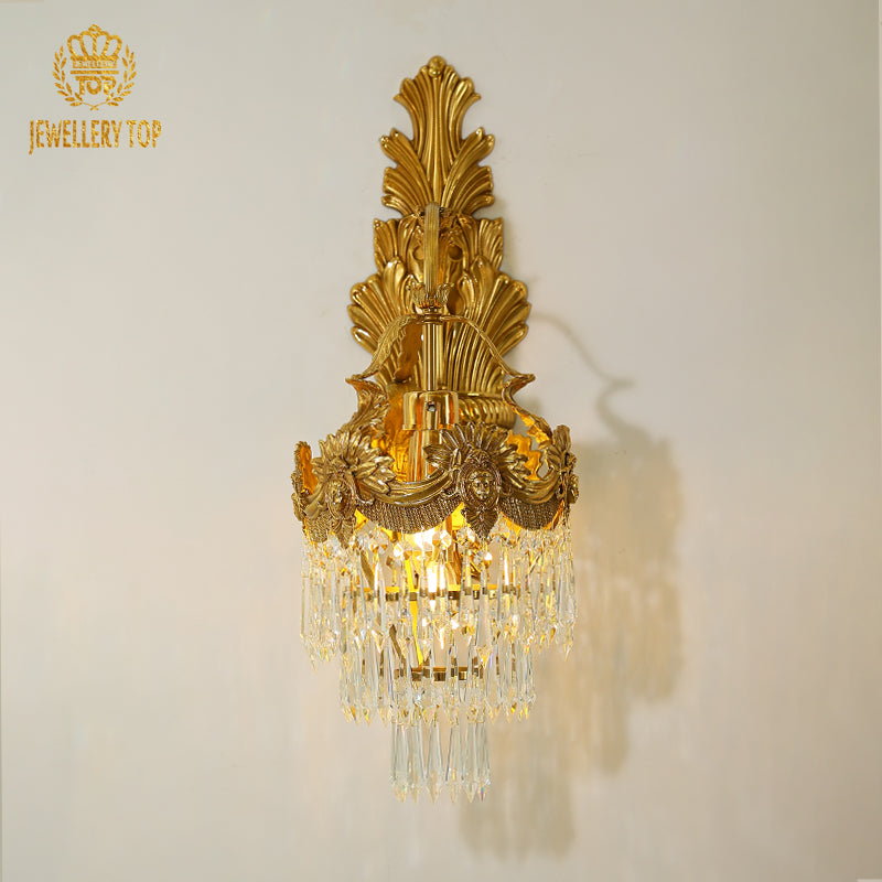 French Brass Wall Lamp - Jewellery Top Lighting