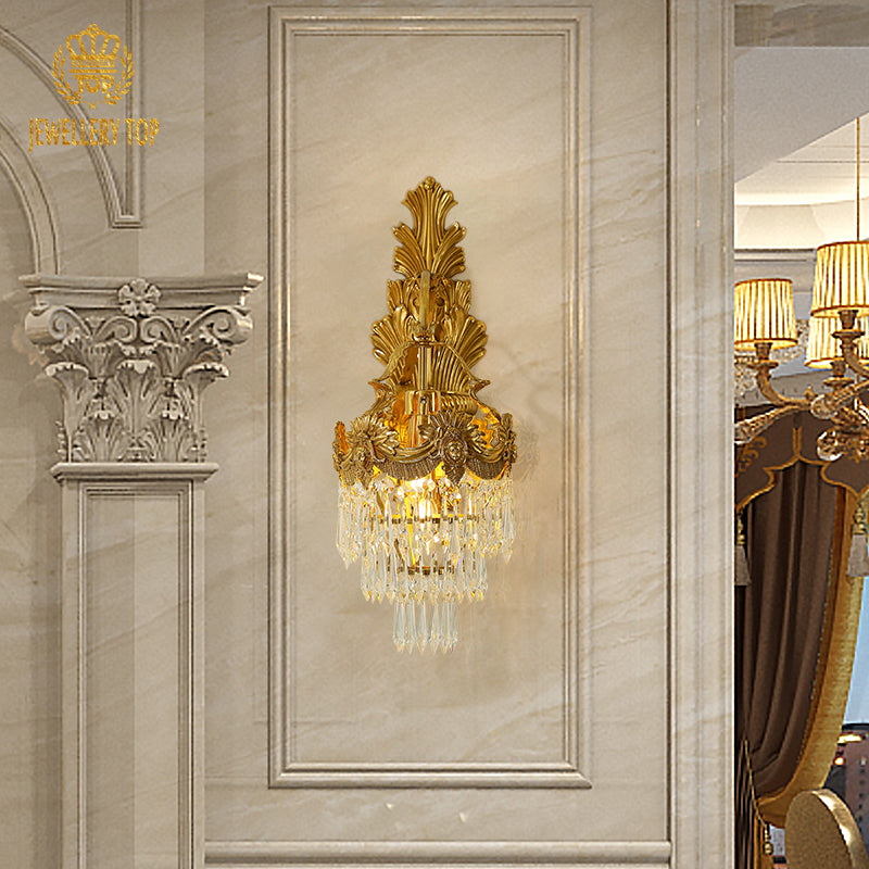 French Brass Wall Lamp - Jewellery Top Lighting