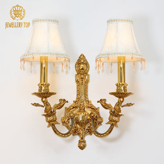 French Brass Wall Lamp - Jewellery Top Lighting