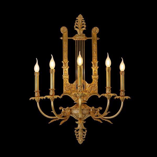 French Brass Wall Lamp - Jewellery Top Lighting