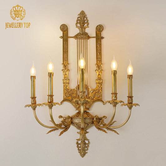 French Brass Wall Lamp - Jewellery Top Lighting