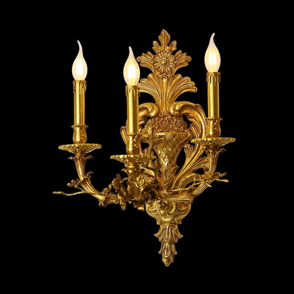 French Brass Wall Lamp - Jewellery Top Lighting