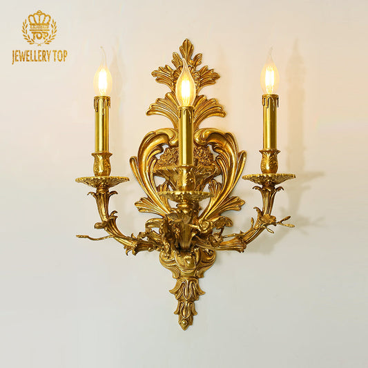 French Brass Wall Lamp - Jewellery Top Lighting