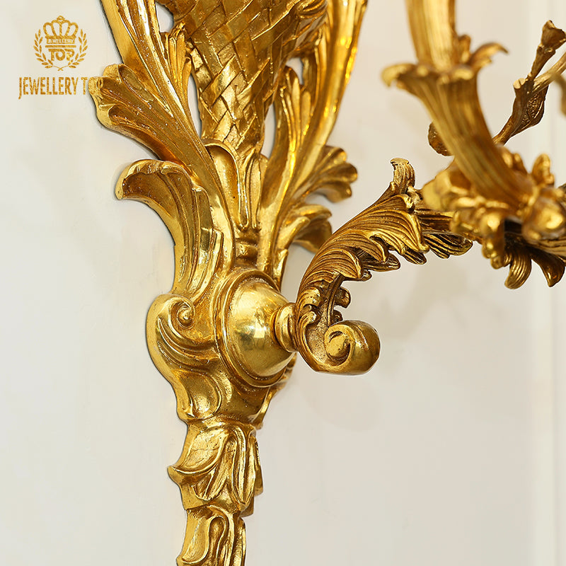 French Brass Wall Lamp - Jewellery Top Lighting