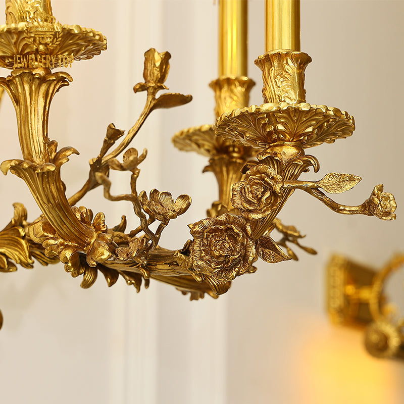 French Brass Wall Lamp - Jewellery Top Lighting