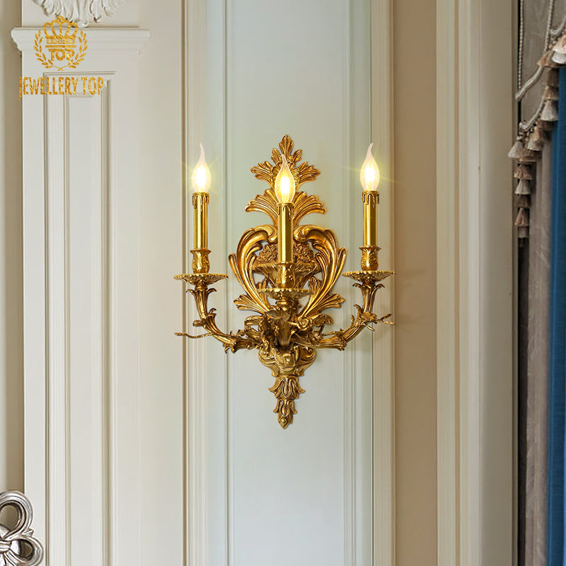 French Brass Wall Lamp - Jewellery Top Lighting