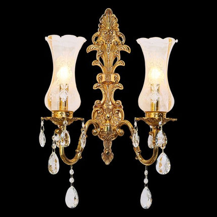 French Brass Wall Lamp - Jewellery Top Lighting