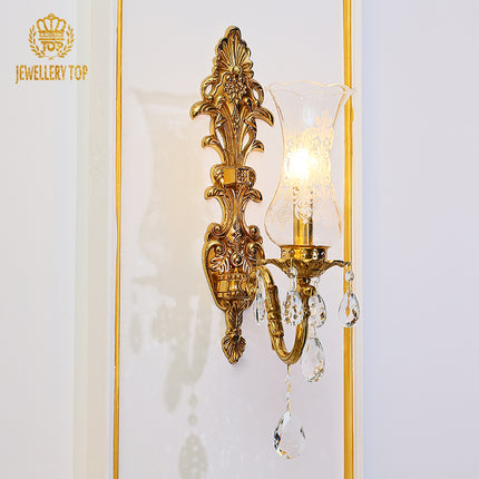 French Brass Wall Lamp - Jewellery Top Lighting
