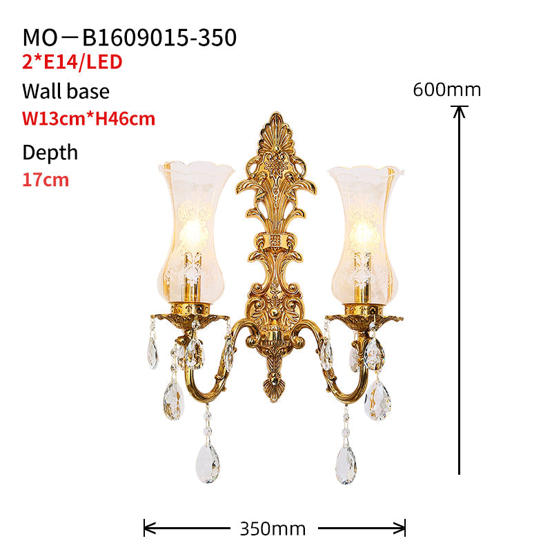 French Brass Wall Lamp - Jewellery Top Lighting