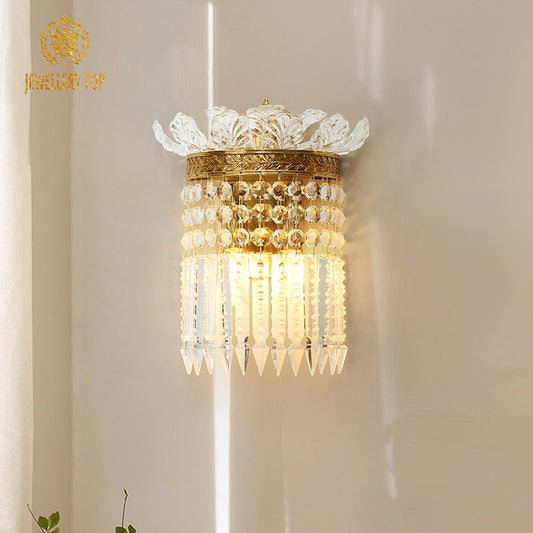 French Brass Wall Lamp - Jewellery Top Lighting