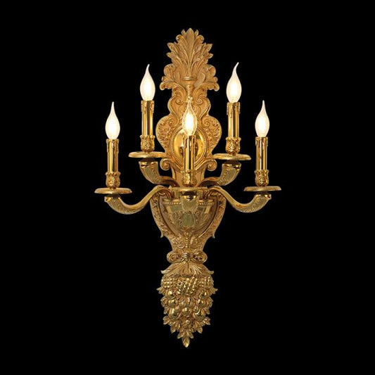French Traditional Brass Wall Lamp - Jewellery Top Lighting